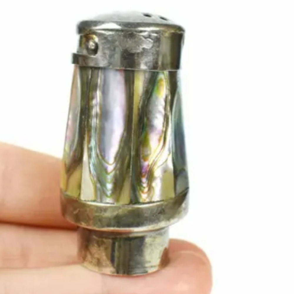 Silver and Abalone Salt Shaker